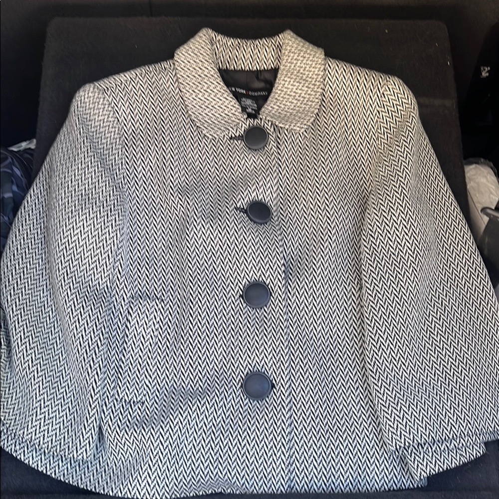 Women's Black and White Herringbone Jacket